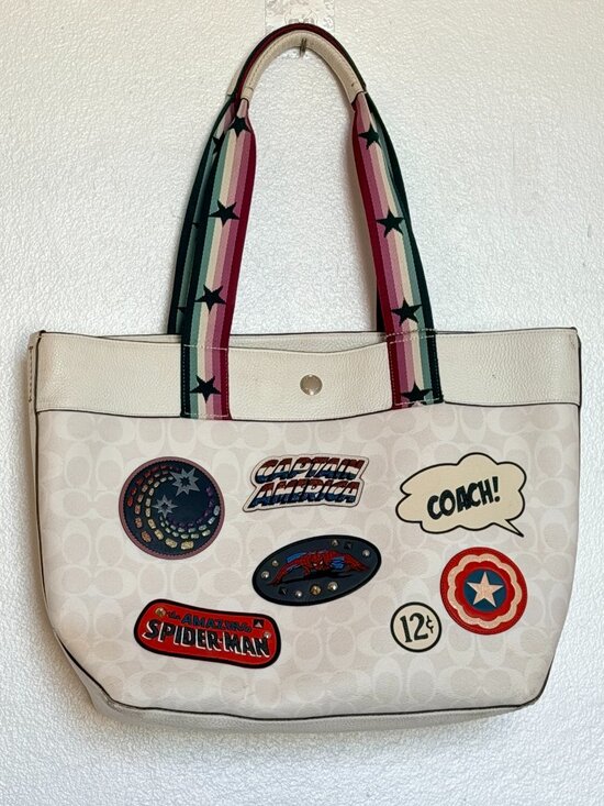 Coach Handbags - Coach x Marvel Large Tote Bag Stud Spider-Man Captain America
